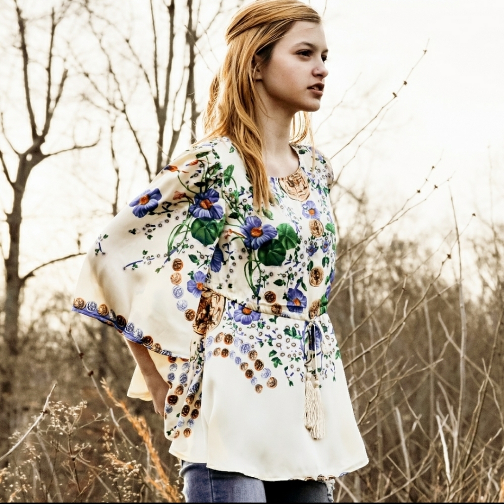 Satin Boho Style Blouse